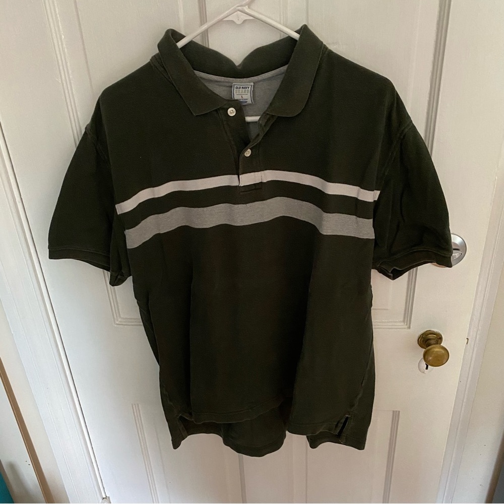 Green Striped Polo